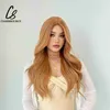 Synthetic Wigs CharmSource Synthetic Wigs Light Brown Long Wave Hair Natural Midpoint for Woman Daily Party Cosplay HKD230818