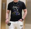 S-6xl Anime T-shirt Men Hingestones graphiques Haute qualité pour homme Summer Fashion Hot Drill T-shirts Streetwear