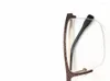 Solglasögon Frames 2023 Ankomst Halva Rimless Alloy Brown Color Stone Material Front Rim Optical Geryeglasses Frame For Men and Women Eyewear