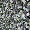 Fiori decorativi 3D Fassoso muro di fiori artificiale Sfondo matrimonio con rose grigie e decorazioni per feste natalizie AGY074