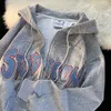 Sweats à capuche pour femmes Sweats Y2k Vintage Elegant Retro Sweat à capuche American Lettre décontractée Pilatrice Unisexe Coat gothique surdimension