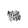 Unique Design Animal Teeth Shape Titanium Steel Ring Advanced Solid Index Finger Closed Hip Hop Charm Jewelry for Men and Women