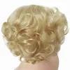 Синтетические парики Gnimegil Синтетический косплей парик короткие вьющиеся волосы платиновые светлые парики для белых женщин пушистые кудри переворачивают 60 -х