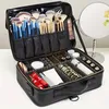 1pc Professional Makeup Train Case - Portable Organizer for Cosmetics, Brushes, and Toiletries - Perfect for Travel and Storage