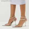 Dress Shoes Brand Fashion Soft PVC Women Sandals Luxury Rhinestones Peals Chains High heels Female Gladiator Sandals Summer Wedding Shoes T230818