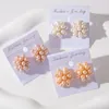 Studörhängen Vintage Party Jewelry Unique Pearl Earring Pearls Florist Nest for Women 3 Colors Girls