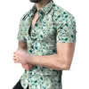 Chemises décontractées pour hommes Hawaiian Fashion Mens Mens Beach Bouth Down Down Sleeve Floral