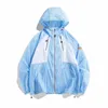 Men's Jackets Oversize Uv Protection Summer Jacket Sun Coat Unisex Light Thin Hooded Zipper Outdoor Windbreaker Skin Clothing 230817