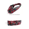 عصابات رأس أزياء عيد الميلاد adt kids الأم طفل عمامة أمي ابنة القوس bow bow blaid plaid print hair accessories ornament drop d dhhql