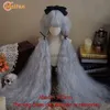 Syntetyczne peruki Meifan Syntetyczna super długa lolita z grzywką ręcznie tkaną fryzurę z Claw Double Ponytail Costume Party Party HKD230818