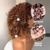 Synthetische pruiken afro kinky krullende pruik met pony voor zwart -witte vrouwen synthetische omber gluess Natural High Temperature Curls Annivia HKD230818