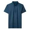 Men's Polos Silk S 2023 Summer Business Casual for Men Fashion Fashion Short Shirt Camisas de Polo LQ367