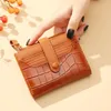 Plånböcker kvinnor kort plånbok liten mode läder handväska damer kortväska för koppling kvinnliga pengar klipp 2023