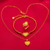 Rings cluster Due Accessori ad anello del braccialetto a tre pezzi Love Heart Ciondoli per le donne Impegno per matrimoni Belierli