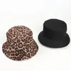 Boinas 2023 Cotton Four Seasons Leopard Print Bucket Hat Hat Fisherman Capinho de viagem ao ar livre para homens e mulheres 113