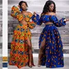 Roupas étnicas Vestidos africanos para mulheres Autumn 2 peça Conjunto de lady Lady Manga completa fora Festher Dashiki Print Skirs Saias Africna Roupas 230818
