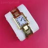 Modedesigner Watch Tank Luxury Watches Men 2813 Movement Quartz Gold Plated Watchband Orologio Gentleman Bezel Square Watch Unisex Mature XB09 C23
