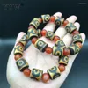 Strand Rouge Tibétain Agate Bracelet Fait Main Pierre Naturelle Mode Bracelet Bijoux Pour Femme Deux Couleurs Différentes Par Environ 20 Cm