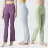 LL-022 Womens Pants Yoga Outfits Flared Trousers Elastic High Waist Loose Excerise Sport Gym Fit Belly Bell-Bottomed Slim Long Pant