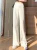 Frauenhose Herbst Frauen Chic Office Tragen Sie gerade Vintage lässige lockere Weitbeinhosen Mode koreanische Schwarze Business Pantalon