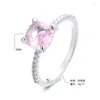 Cluster Rings Romantic Pink Zircon Ring Style Soul Jewelry Good Jewerly For Women 2023 Gift Super Super
