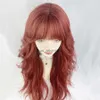 Синтетические парики Vicwig Women's Synthetic Long Cosplay Wigs Lolita Straight Orange Blonde Daily Wear с челкой для вечеринки с теплостойким волокном HKD230818