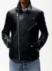 Men's Jackets Mens PU Leather Motorcycle Jacket Punk Style Multi Zipper Faux Coat Windproof Overcoat Men