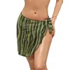 Women's Swimwear Moss Green Beach Bikini Cover Up Stripes Animal Print Chiffon Cover-Ups Pattern Wrap Scarf Retro Oversized Beachwear