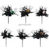 Guirnaldas de flores decorativas 1 pieza Hoja de flor falsa Cráneo de calabaza de Halloween Hoja de arce negro Adornos de decoración de Halloween creativos HKD230818