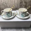 Mokken Aankomst Top Grade Bone Porselein Coffee Cups Vintage Ceramic Onglazed Advanced Tea and Saucers Sets Luxury cadeaus 230817