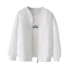 Vestes pour femmes Couleur unie Dames Veste de baseball courte 2023 Printemps coréen Casual Blanc Top Femme Cardigan Zipper Mode 230817