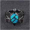 Cluster Rings Vintage Jewelry Korean Style Turtle Ring Classic Ladies Gothic Accessories Luxury Gift Drop Delivery Dhrot