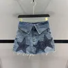 Skirts Womens Star Patch Denim Harajuku Korean Casual Chic Fashion Girls Y2k Summer Kawaii Aline Mini Jeans Skirt P1045 230817