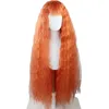 Party Supplies Game Reverse: 1999 Baby Blue Cosplay Wig 120 cm värme motståndar våg lockigt orange kvinnor hår trubbiga lugg halloween hårstycken
