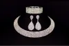 Gorąca sprzedaż Bride Classic Rhinestone Crystal Choker Naszyjnik i bransoletka biżuteria ślubna Akcesoria ślubne