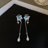 Boucles d'oreilles étalon irrégulières incrustées zircon moonstone love filel femmes tendance sweet cool conception de vent froid boucle oreille cadeau en gros