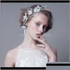 Hair Accessories Haimeikang Handmade Slik Flower Pearl Wreath Headband Ribbon Beauty Bridal Floral Garlands Women Acc Qylogs T7Ixm Dro Dhbq1