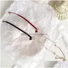 Chokers Short Small Red Heart Choker Simple Temperament Net Love Pearl Chain Necklace Rope Necklaces Women Jewelry Drop Delivery Penda Dhun7