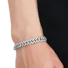 Diamant hat den Test bestanden, 10 mm, 40,6–61 cm, 925er-Sterlingsilber, glänzendes Moissanit-Kubanisches Ketten-Halsketten-Armband für Damen und Herren, schönes Geschenk