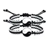 Braccialetti di fascino 2pcs/set in stile cinese coppia tai chi per donne uomini neri bianchi bracciale bracciale maschio gioiello fortunato accessorio