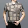 Men's Casual Shirts Summer In For Men Button Striped Plaid Printing Blouse Slim Fashion Loose Lapel Short Sleeve Vintage Tops