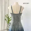 Casual Dresses 2023 Summer NICHE DEGILDIENT DENIM SLIP DRESS FÖR KVINNOR borttagbar Sling Temperament Fashionable Design Sense