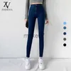Jeans pour femmes classiques jeans bleus femmes hautes hautes taies super élastiques y2k mode esthétique capris 2021 Urban Femme Denim Pants Streetwear Trendy J230818