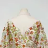 Australijska sukienka wczesna jesień Vintage Flower Print Categia Lantern Rleeves, Slim Fit Shirt Sukienka długa sukienka