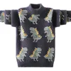 Pullover nieuwe aangekomen winter kinderen trui boy kleren kinderen baby putch dinosaur soft dikke gebreide fleece groothandel 315 jaar x0818