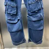 Jeans pour femmes Borvemays 2023 Printemps Automne Mode Tendance Pantalon à jambes larges Taille haute Couleur unie Poches Personnalité Street Jean 230817