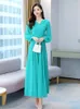 Abiti casual Donna abbigliamento bianco Spring Autunno abito a maniche lunghe blu Maxi spiaggia chic elegante tunica rossa Chiffo Evenica 2023