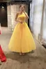Party Dresses Real Picture Yellow Strapless Beading Custom Made Hand Sewing High Quality Ankle Length Evening Dress Arrive 2023