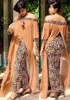 Vêtements ethniques automne Sexy léopard imprimé Dashiki robes africaines pour femmes fête demi manches Slash cou Femme Robe 230818