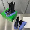 Tasarımcı Bayan Botlar Deri Platform Boot Boot Fashion Slip Wave Renkli Yeşil Kauçuk Dış Tabanı Elastik dokuma Konforu Zarif